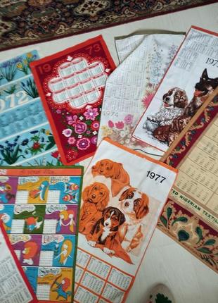 Винтаж🤩👌 набор, коллекция текстильных календарей, полотенец за 1971-1980 лет🤩👌