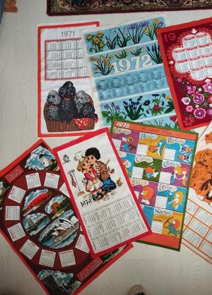 Винтаж🤩👌 набор, коллекция текстильных календарей, полотенец за 1971-1980 лет🤩👌5 фото