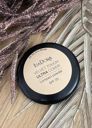 Оригінал пудра для обличчя isadora velvet touch ultra cover compact powder 65 neutral beige
