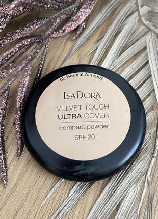 Оригінал пудра для обличчя isadora velvet touch ultra cover compact powder 68 neutral almond