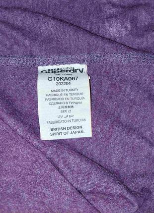 Крута фіолетова футболка з фірмовим принтом superdry made in turkey9 фото