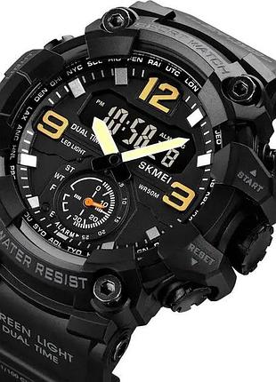 Часы наручные мужские skmei 1965bk black, армейские часы противоударные. цвет: черный
