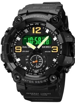 Часы наручные мужские skmei 1965bk black, армейские часы противоударные. цвет: черный