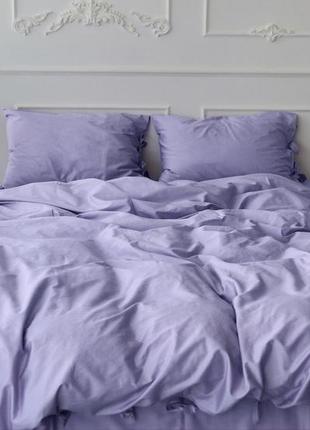 Комплект постельного белья полуторный lavander с натурального сатина 150х210 см1 фото