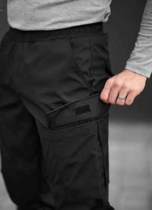 Мужские демисезонные тактические повседневные спортивные штаны карго черные5 фото
