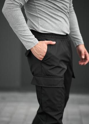 Мужские демисезонные тактические повседневные спортивные штаны карго черные7 фото