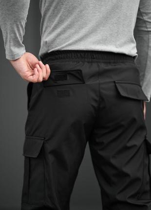 Мужские демисезонные тактические повседневные спортивные штаны карго черные6 фото