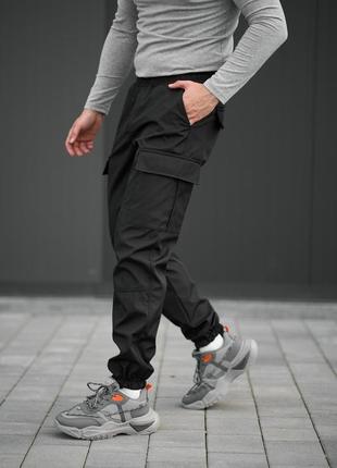 Мужские демисезонные тактические повседневные спортивные штаны карго черные2 фото