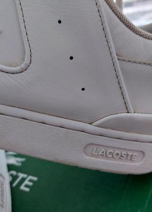 Женские кеди кросівки lacoste 40,5 унісекс  білі10 фото