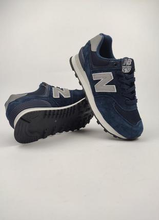 Кроссовки new balance 574 navy silver8 фото