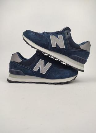 Кроссовки new balance 574 navy silver6 фото