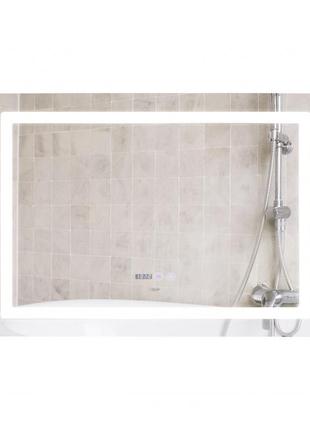 Дзеркало qtap mideya 1000х700 з led-підсвічуванням touch, з антизапотіванням, з годинником, димером, рег.