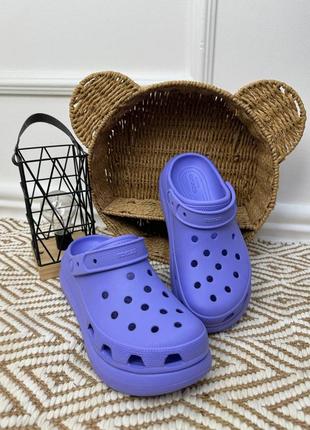 Crocs classic crush violet стильные, яркие женские кроксы