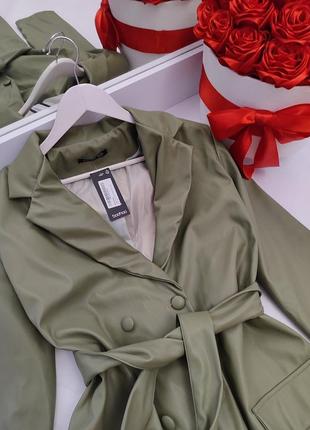Кожаное платье пиджак3 фото