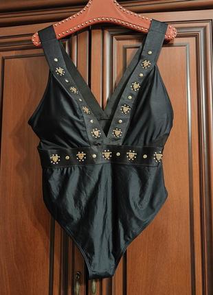 Слитный купальник river island черный.uk 18eur 44.