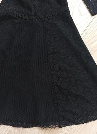 Черное короткое ажурное платье3 фото