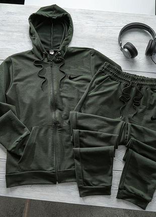 Чоловічий спортивний костюм nike на осінь кофта на блискавці + штани | осінній спортивний костюм найк