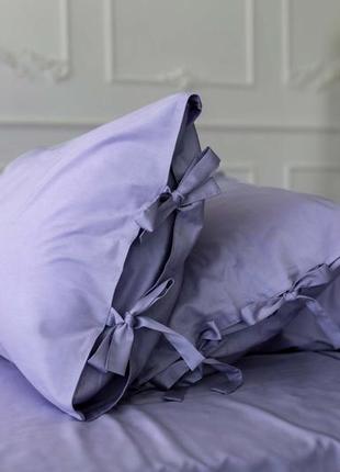 Комплект постільної білизни двоспальний lavander з натурального сатину 180х210 см4 фото