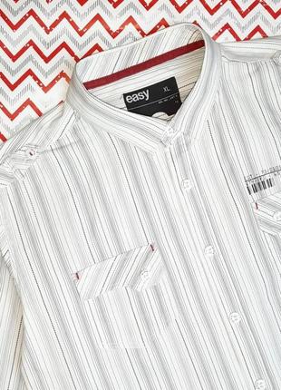 😉1+1=3 качественная мужская белая рубашка в полоску easy, размер 50 - 522 фото
