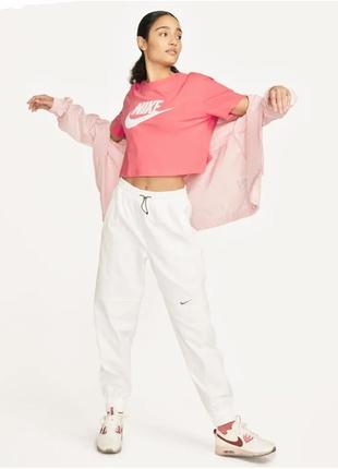 nike red tee оригинальная кроп футболка укороченная свободного кроя
