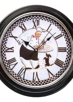 Годинник на кухню настінний ø 30 см кухар та песик