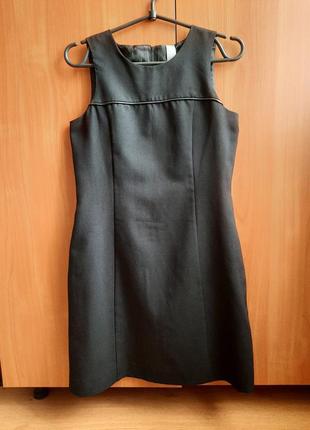 Идеальное черное мини платье платья сарафан прямого кроя8 фото