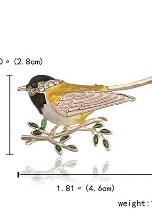 Брошка пташка на гілці4 фото