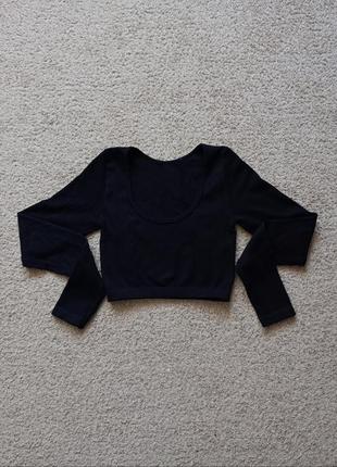 Топ рубчик с длинными рукавами zara