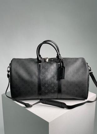 Louis vuitton keepall bandouliere reverse monogram eclipse canvas 50 black