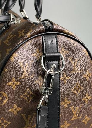 Louis vuitton keepall bandouliere 45 brown canvas (7 фото