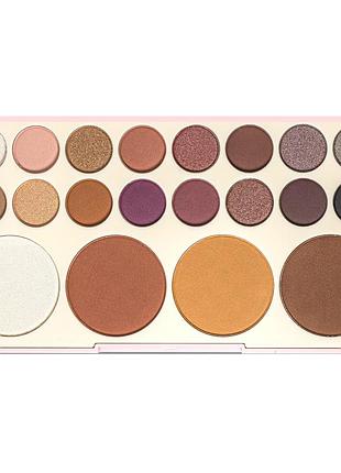 Палетка теней для век с хайлайтерами и контурингом dodo girl make up studio 16 оттенков
