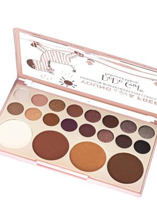 Палетка теней для век с хайлайтерами и контурингом dodo girl make up studio 16 оттенков