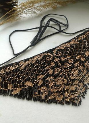 Чокер черный украинский готический из бисера