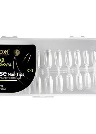 Типсы для наращивания ногтей beleon false nail tips овальные прозрачные 240 штук