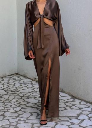 Вечернее платье длинный шелк сатин люкс 🪡✨