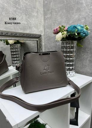 Женская стильная и качественная сумка из искусственной кожи капучино5 фото