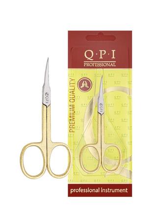 Ножницы для кутикулы qpi professional изогнутые золотистые 10 см mh-302