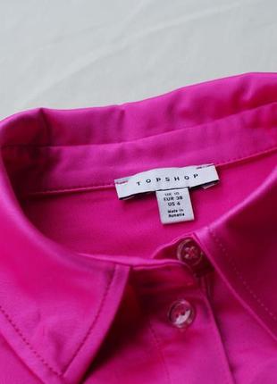 Брендовая стильная рубашка блуза атлас в шикарном конфетном оттенке от topshop4 фото