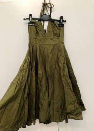 Сарафан зеленого/хакі кольору, бавовна, h&m