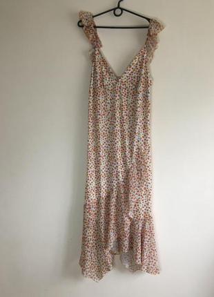 Красивое длинное платье от zara. свежие коллекции!4 фото