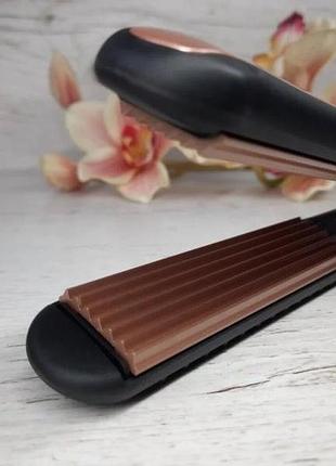 Плойка гофре для прикореневого об'єму gemei gm-2955 щипці прасок дрібне гафре для укладання волосся3 фото