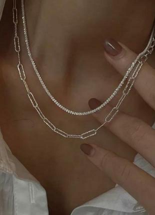 Срібний подвійний ланцюжок