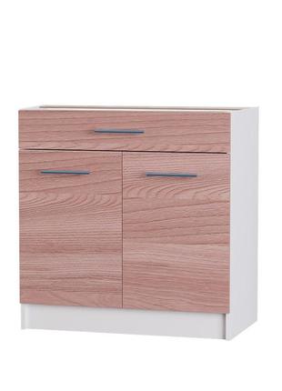 Кухонний модуль нижній з шухлядою еверест еко 800 ясень шимо темний+білий (без стільниці) 80х46х82 см