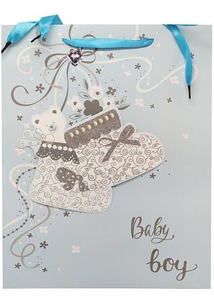 Подарочный пакет 2369l, 40 х 30 х 0,1 (синий)