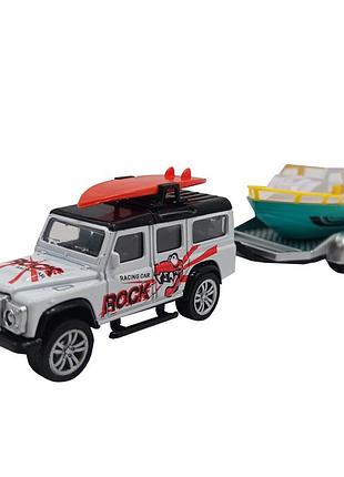 Дитяча машинка з причепом автопрім ap7456 масштаб 1:50 (white-turquoise)