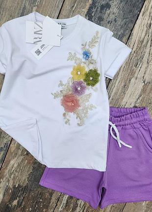 Детский  хлопковый  костюм  zara (турция) на  7-8 лет