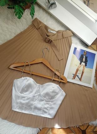 Сатиновый корсетный топ бюстье shein