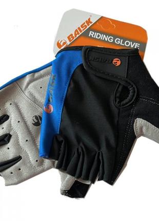 Велосипедные перчатки беспалые baisk bsk-2295 riding glove размер l синие