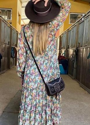 Повітряна шифонова ярусна квіткова сукня– міді з нових колекцій zara