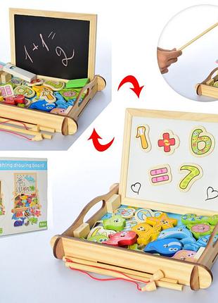 Развивающая игрушка рыбалка с досточкой деревянная md 2139